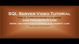 Stored procedures in sql server Part 18 [upl. by Kylander]