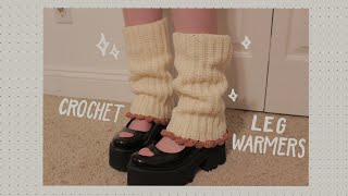 how to crochet trendy pinterest leg warmers 💗🤍💖 [upl. by Gnirps]