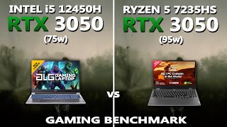 LENOVO LOQ vs ACER ALG GAMING BENCHMARK TEST  RTX 3050 95w vs 75w Gaming Test [upl. by Akenal157]