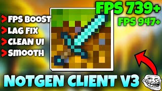 NOTGEN Client V3 For Minecraft PE 121 😈  FPS BOOST [upl. by Dnumde]