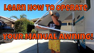 How To Set Up A Manual RV Awning  Dometic Model 8500 [upl. by Mccoy]