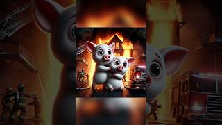 The cute Pigs lost parents in big fire 🔥 house in big fire ai aipig funnyanimals pigstory [upl. by Etra]