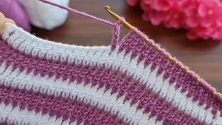 Wow 😇 Super Easy Tunisian Knitting  Tunus İşi Örgü Modeline Bayılacaksınız [upl. by Aveneg136]