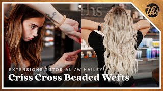 Crisscross Beaded Weft Extensions Tutorial [upl. by Ramraj482]