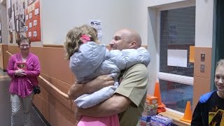 Returning US Navy sailor delivers birthday surprise to his kids [upl. by Arinaj]