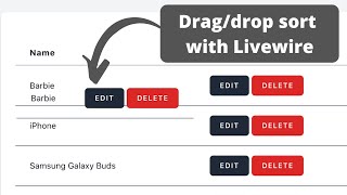 Livewire Sortable DragDrop Table [upl. by Morty]