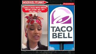 CARDI B CHUGS PEPTOBISMOL BEFORE EATING TACO [upl. by Ramalahs]