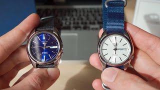 Seiko 5 SNKL43K1 Blue Dial vs SNKL41J1 White Dial [upl. by Lonny751]