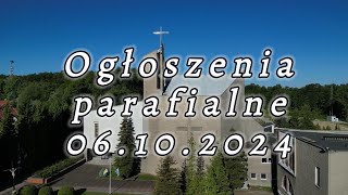 Ogłoszenia 6 października 2024 r [upl. by Cadmann]