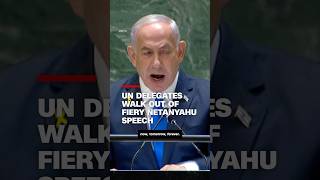 UN delegates walk out of fiery Netanyahu speech [upl. by Doble934]