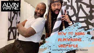 How to install removable wallpaper and bathroom reveal [upl. by Centeno]