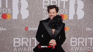 Harry Styles arrives at 2023 BRIT Awards Red carpet in London UK [upl. by Royd655]