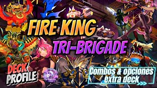 FIRE KING TRIBRIGADE DECK PROFILE  COMBOS  EXTRA DECK OPCIONAL [upl. by Ymmak]