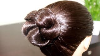 Simple amp Easy Bun Hairstyle for Beginners  Party Hairstyle for MediumLong Hair  KGS Hairstyles [upl. by Nalehp68]