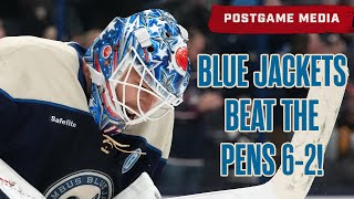 BLUE JACKETS BEAT THE PENGUINS 62 AT NATIONWIDE ARENA 😤💥💪‼️  Postgame Media [upl. by Cesare]