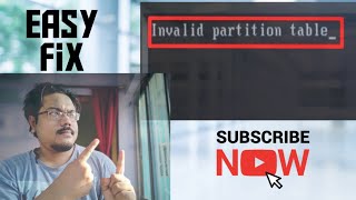 INVALID PARTITION  How to Fix an Invalid Partition Table error on a system [upl. by Nikos152]