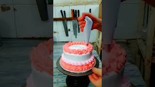 Home bakers style 😁 cake design ☺️ cake viral shorts shortvideos [upl. by Oslec]