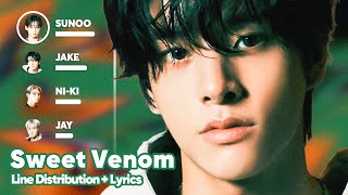 ENHYPEN  Sweet Venom Line Distribution  Lyrics Karaoke PATREON REQUESTED [upl. by Enyehc]