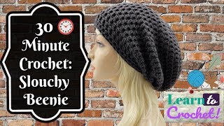 How to Crochet  Easy 30 Minute Slouchy Hat for Beginners ❤LifeWithLisa343💋 [upl. by Aimek]