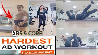 HARDEST ABS WORKOUT🔥NO EQUIPMENT gymmotivation absworkout [upl. by Llessur]