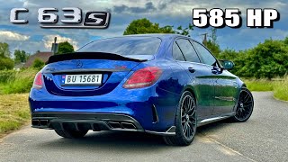 585HP Mercedes AMG C63 S  REVIEW on AUTOBAHN [upl. by Nedyaj]