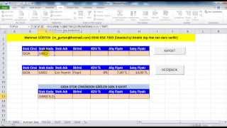 Excel Ders Stok Takibi 1bölüm Makrolu [upl. by Landan]