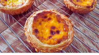 Crispy Egg Tart Recipe  Pastel de Nata [upl. by Nivar]