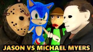 Baldi amp Sonic Jason Vs Michael Myers Minecraft Real Life [upl. by Westlund720]