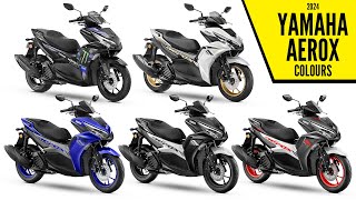 2024 Yamaha AeroX 155 Colors – All Options – Images  AUTOBICS [upl. by Alaaj]