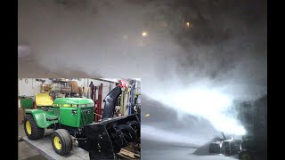 Bercomac Deluxe 44 2 Stage Snowblower on John Deere 318 with Vanguard [upl. by Standley]