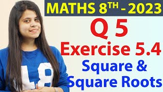 Q 5  Ex 54  Square and Square Roots  NCERT Maths Class 8th  Chapter 5 New Syllabus CBSE 2023 [upl. by Undry]