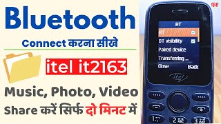 Connect Bluetooth in itel it2163 Keypad Phone  Keypad Mobile Mein Bluetooth Kaise Connect Karen [upl. by Ancilin]