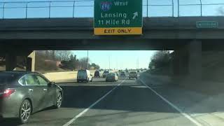 Driving to Warren Michigan from Roseville Michigan February 2019 [upl. by Erej]