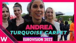 Andrea North Macedonia  Eurovision 2022 Turquoise Carpet Opening Ceremony  Interview [upl. by Stambaugh]