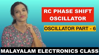 RC PHASE SHIFT OSCILLATOR OSCILLATOR PART  6 MALAYALAM CLASS [upl. by Sidnarb]