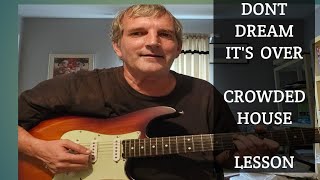 Dont Draam its Over  CrowdedHouse  Guitar Lesson  Solo [upl. by Netsew]