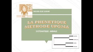 La PhénétiqueMéthode UPGMA [upl. by Kiele679]