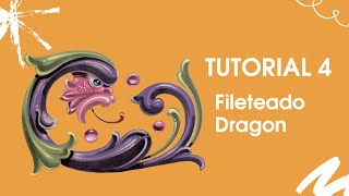 FILETEADO TUTORIAL 4  painting fileteado dragon [upl. by Tisman194]