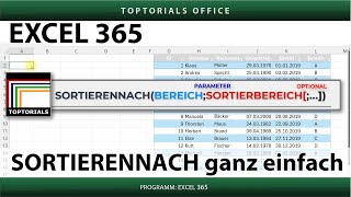 SORTIERENNACH und SPALTENWAHL Funktion in Excel ganz einfach [upl. by Osmond383]