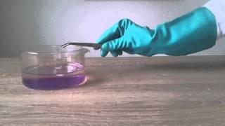 Chemie Experiment 22  Natrium und Wasser 2 mit Phenolphtalein [upl. by Enelhtak469]