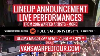 2016 Vans Warped Tour Lineup Announcement Webcast [upl. by Herta272]