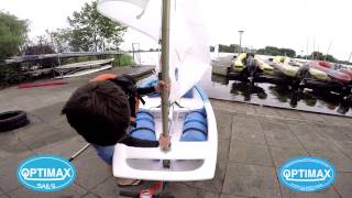 How to rig an Optimist 3 Halyard amp sprit OPTIMAX MK34 instruction video [upl. by Verile981]