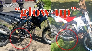 How to polish your bike exhaust 80cc hyper gilera beta rr50 [upl. by Woodward]