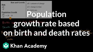 Population growth rate based on birth and death rates  Ecology  AP Biology  Khan Academy [upl. by Eigram789]