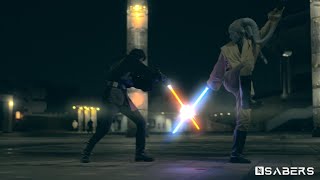 Epic lightsaber fight  Star Wars Lightsaber duel  NSABERS [upl. by Ardnuassak486]