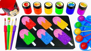 Satisfying Video l How To Make Rainbow Glitter Lollipop Candy with 6 Slime IceCream Cutting ASMR [upl. by Rawdon]