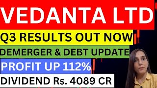 Vedanta Q3 results out now  Vedanta demerger news  Vedanta share news today  Vedanta share target [upl. by Adnyleb843]