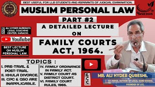 MUSLIM PERSONAL LAW PART 2 A DETAILED LECTURE ON FAMILY COURTS ACT 1964 BY MR ALI HYDER QURESHI [upl. by Niac]