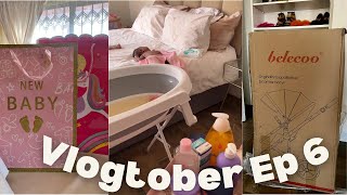 Vlogtober Ep6 Unboxing Baby Shower Gifts  Baby Bath Time  Belecoo Stroller  New Mom Vlog [upl. by Gaw]