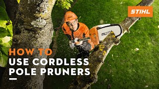 STIHL HTA 65 amp HTA 85  Cordless pole pruners  Instruction [upl. by Jacob]